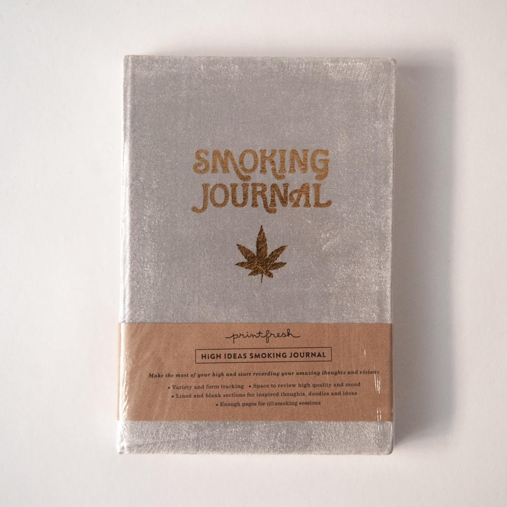 Print Fresh Smoking Journal in Gray Velvet Hardcover